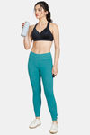 Zelocity Mid Rise Cotton Leggings - Blue Melange — thumbnail 4